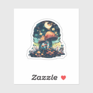 Sticker Cottagecore et Salon de Champignons Goblincore est
