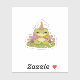 Sticker  Cottagecore Frog Wizard Magic Toadstool