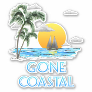 Sticker Coucher de soleil nautique sur la côte