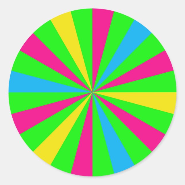 Sticker couleur de néon amusant Sunburst (Devant)