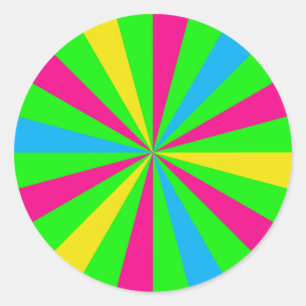 Sticker couleur de néon amusant Sunburst