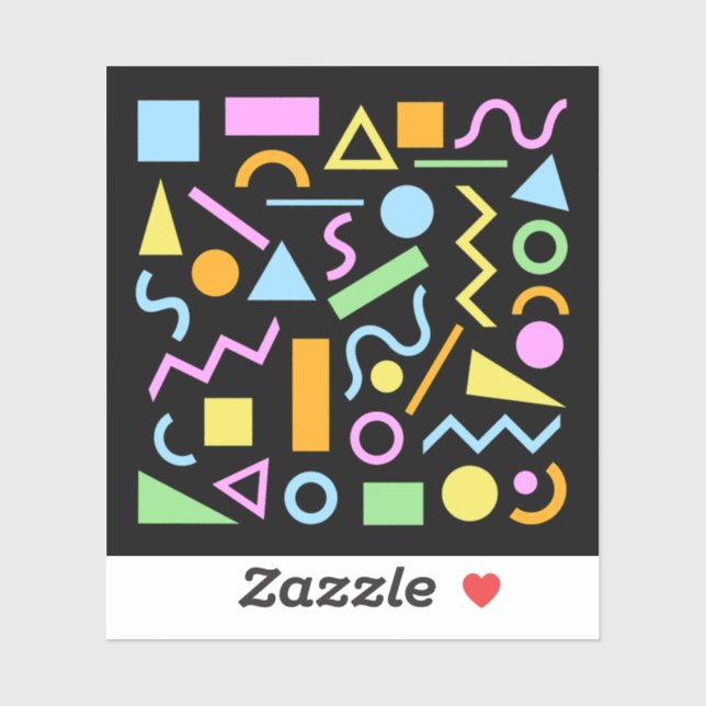 Sticker Couleur du Motif de forme de style des années 80 s (Feuille)