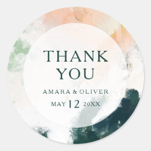 Sticker couleur Merci Abstrait mariage Favor