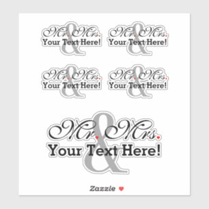 Sticker Couleur personnalisée Mr et Mrs Plus