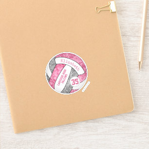 Sticker couleur rose gris girly de l'équipe de volley-ball