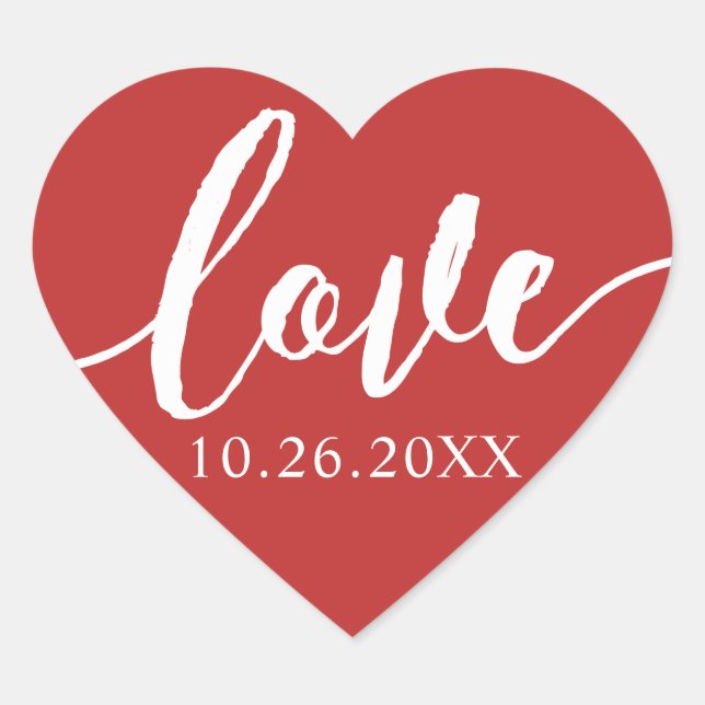 Sticker couleur rouge personnalisé Coeur Favoriser (Devant)