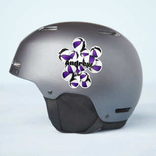 Sticker couleur violet noir de l'équipe basketballs nom du