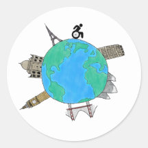 Sticker couleur "Wheelchair Go Places"