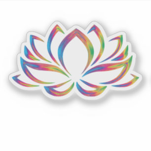 Sticker Couleurs arc-en-ciel forme de fleur de lotus