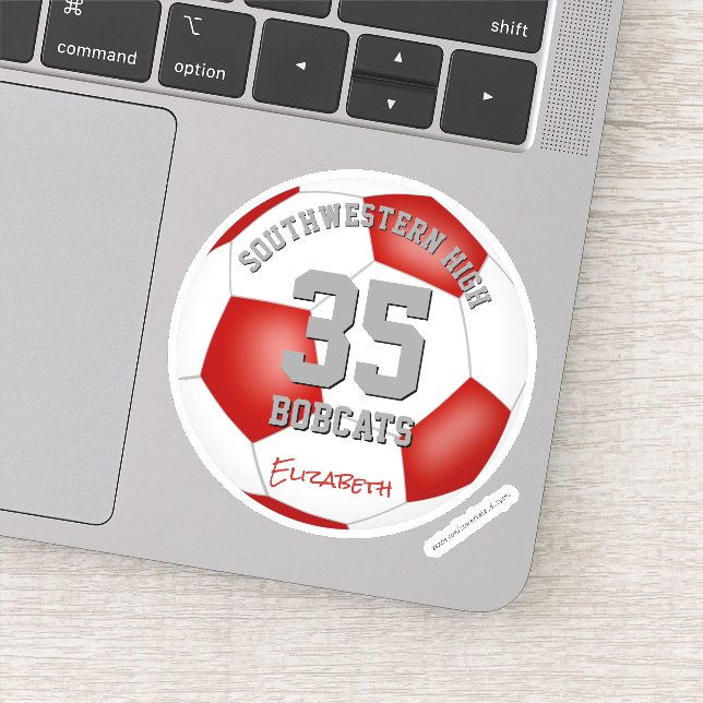 Sticker Couleurs de l'équipe de football blanc rouge (Détail)