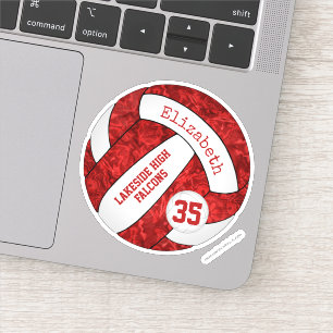 Sticker Couleurs de l'équipe de volley-ball blanc rouge