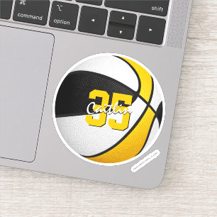 Sticker couleurs d'équipe noir or basket-ball enfants
