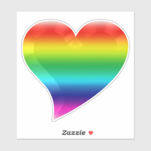 Sticker Couleurs du dégradé arc-en-ciel mignon grand coeur