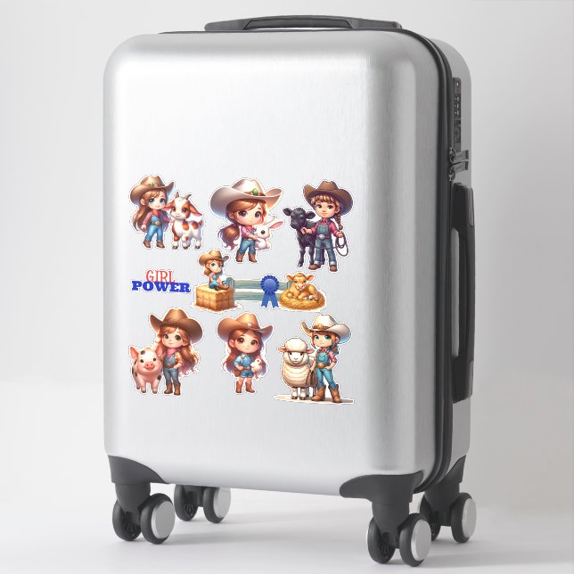 Sticker Country Fair Livestock Show Little Cowgirl (Sur valise)