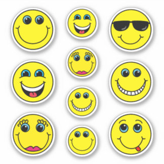Sticker Coup Drôle Emoji Visages Caractères