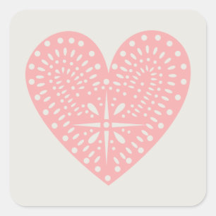 Sticker coupe-coeur rose