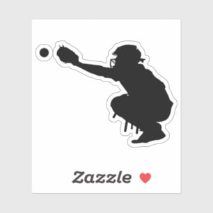 Sticker Coupe de coutume de receveur de base-ball