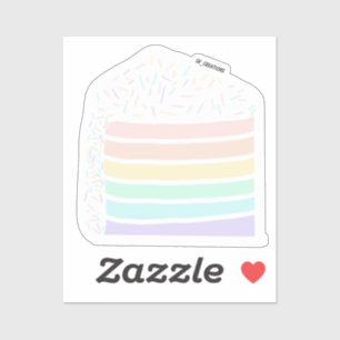 Sticker Coupe de gâteau Rainbow Pastel