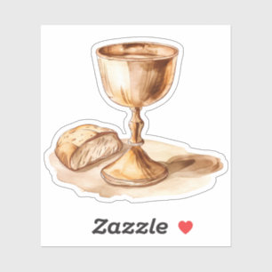Sticker Coupe de vin de communion et pain vinyle