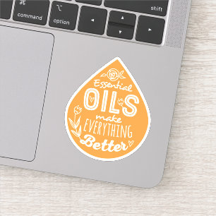 Sticker Coupe Die Orange Sauvage Essential Drop D'Huile
