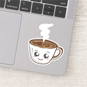 Sticker Coupe Kawaii de café