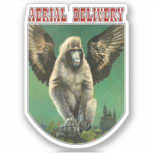 Sticker Coupe Personnalisé vintage Monkey Volant