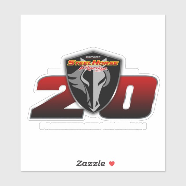 Sticker Coupe personnalisée 20e anniversaire Vinyl Blanc (Feuille)
