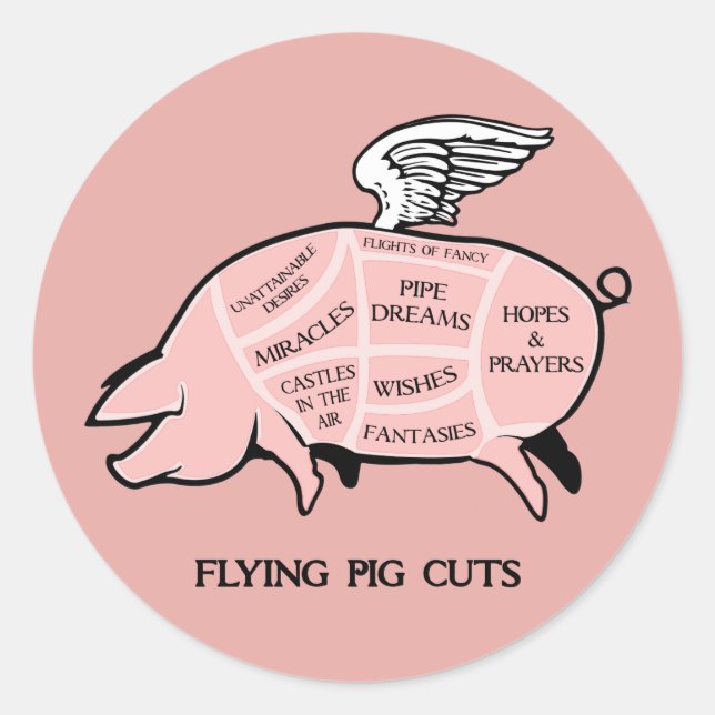 Sticker Coupe Pig Flying (Devant)
