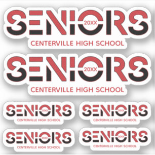 Sticker Coupe sur mesure des aînés à deux couleurs roug