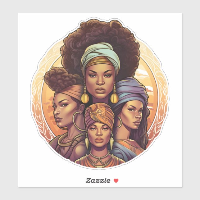 Sticker COUPER SUR MESURE les femmes afro-américaines (Feuille)