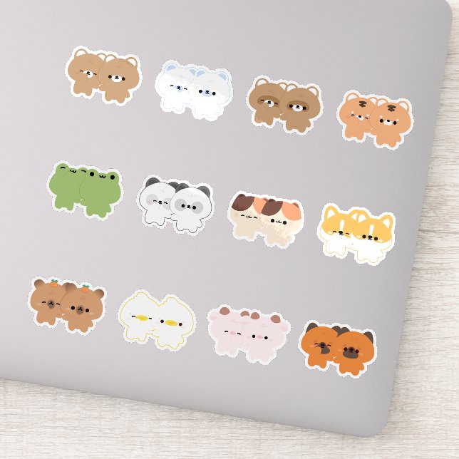 Sticker Couple animal mignon (Détail)