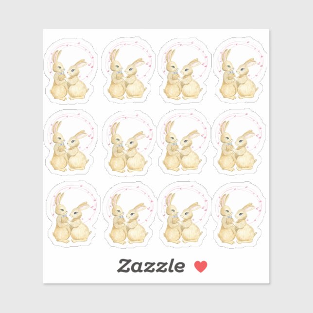 Sticker Couple Bunny de Pâques (Feuille)