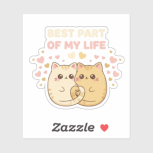 Sticker Couple de chats Kawaii mignons amoureux Meilleur