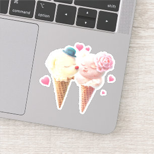 Sticker Couple de crème glacée - Amour au premier coup