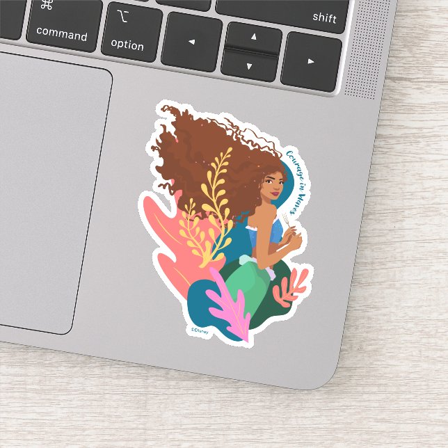 Sticker Courage Ariel en vagues (Détail)