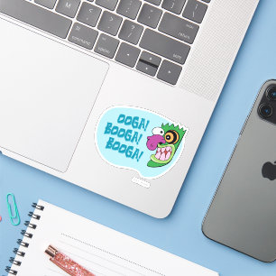Sticker Courage du chien lâché   Ooga Booga Booga Booga !