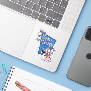 Sticker Courage du chien lâché Où est tout le monde ?