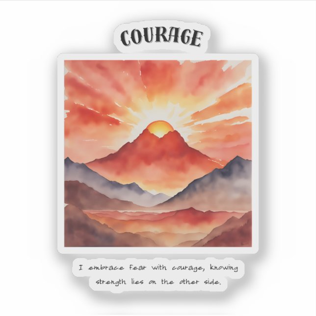 Sticker Courage positif (Devant)
