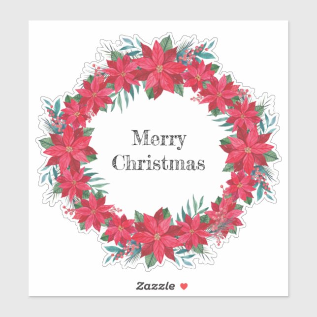 Sticker Courbe rouge Poinsettia (Feuille)