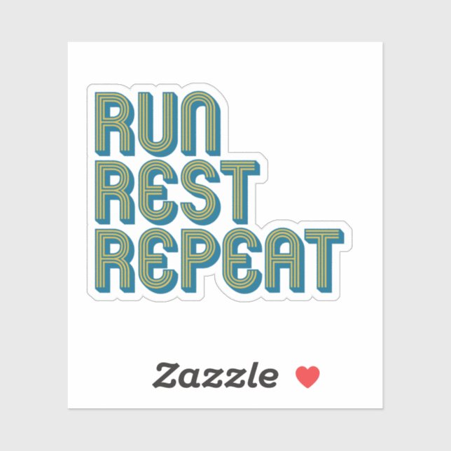 Sticker Courir Repos Répéter (Feuille)