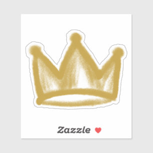 Sticker Couronne de graffiti en or