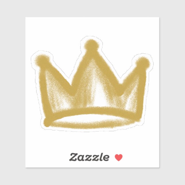 Sticker Couronne de graffiti en or (Feuille)