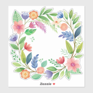 Sticker Couronne Fleur sauvage colorée
