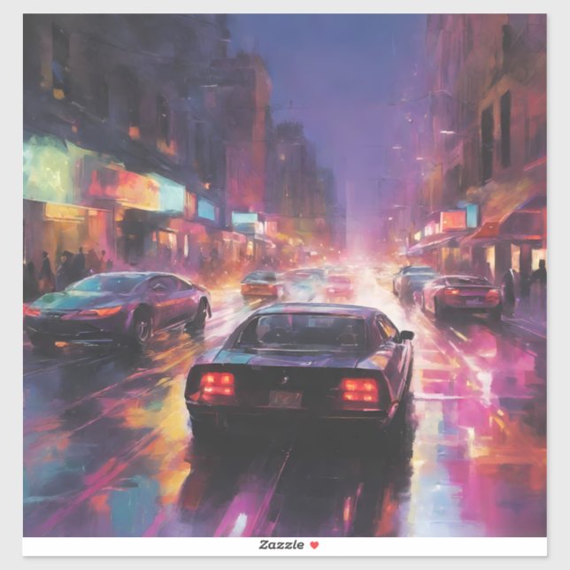 Sticker Course dynamique Cityscape (Feuille)