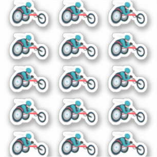 Sticker Course en fauteuil roulant
