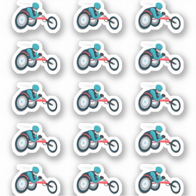 Sticker Course en fauteuil roulant (Devant)