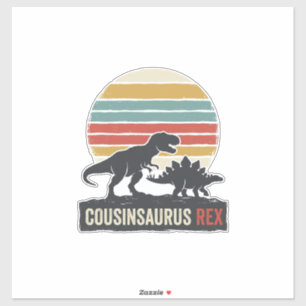 Sticker Cousinsaurus Rex drôle de dinosaure vintage T-shir