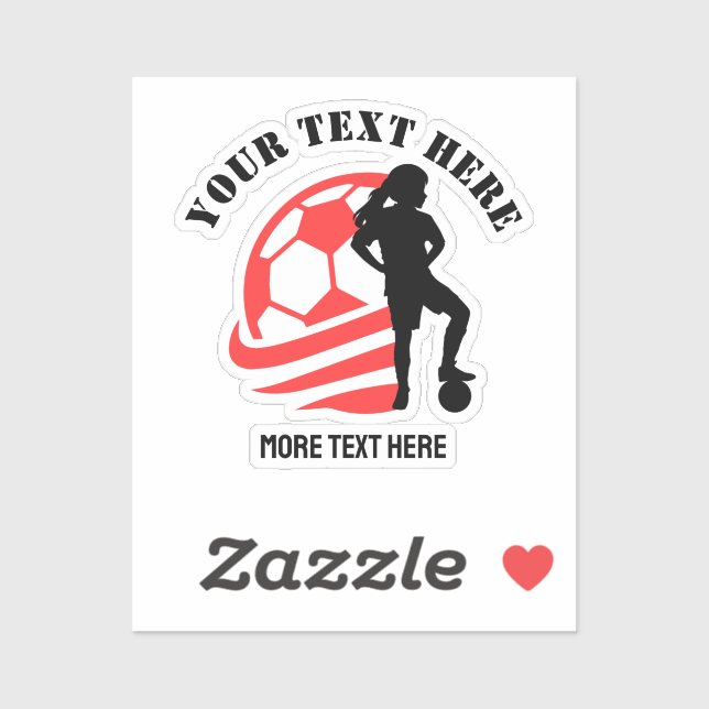 Sticker Coutume Football Fille de football enfant fête d'a (Feuille)