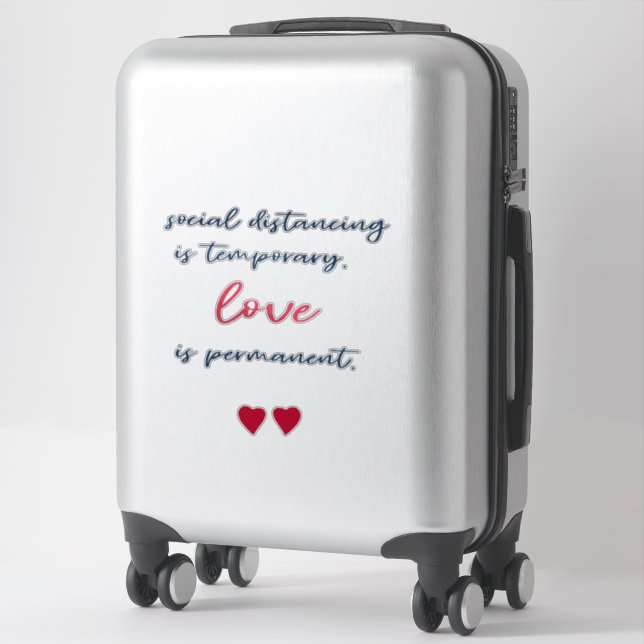 Sticker Covid de distance sociale -19 garder 6 pi avertiss (Sur valise)