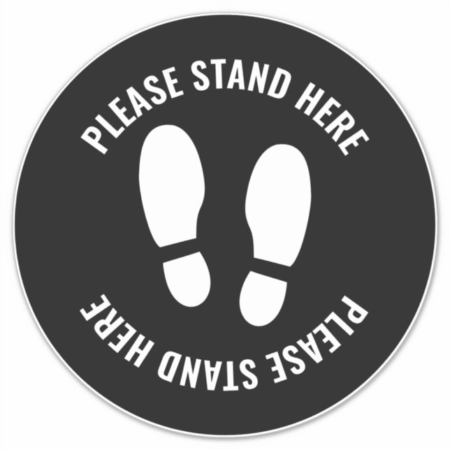 Sticker Covid S'Il Vous Plaît Rester Ici Distances Physiqu (Devant)